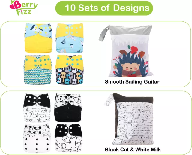 14pc Full Set Pocket Cloth Diaper Microfleece diapers Wet bag Diaper Liner Gift 5