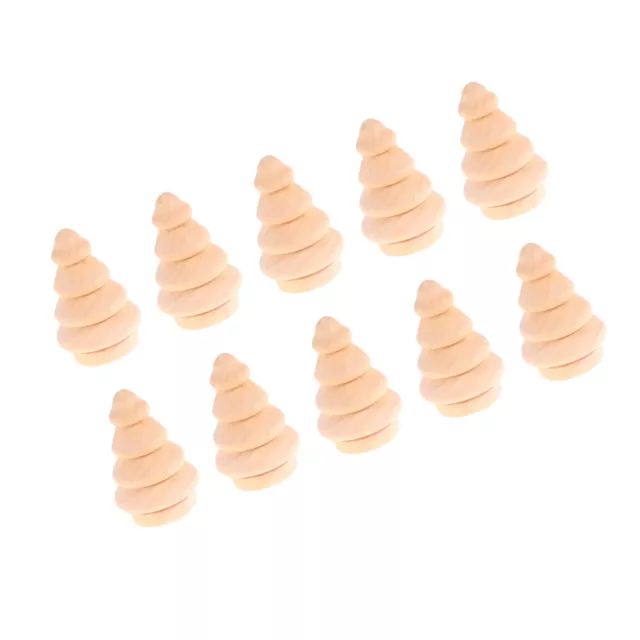 10 Pcs Bambou Sapin De Noel Miniature Poupées En Bois Petit Noël