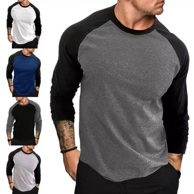 Mens Tops Long Sleeve T Shirts Men Comfy Crew Neck Work T-shirt Regular Fit