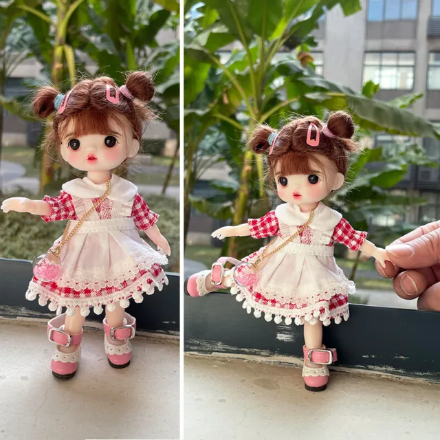 Full Set 1/8 BJD Doll 16cm Girl Dolls Handmade Best Kids Birthday Gift DIY Toys