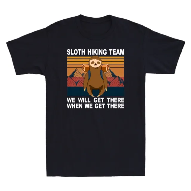 Sloth Hiking Team We Will Get There When We Get There Vintage Men's T-Shirt Tee