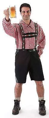 Pantaloni in pelle bavarese pantaloncini e bretelle finta pelle scamosciata Oktoberfest costume abito elegante