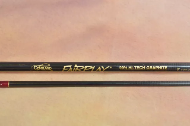 CORTLAND FairPlay Hi-tech GRAPHITE FLY FISHING ROD 8 foot 5-6 Line Wt. 2 Piece