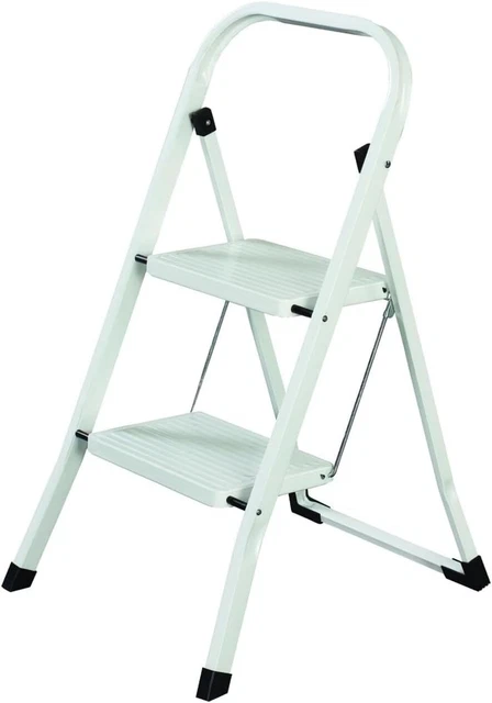 KINGRACK Scaletta 4 Gradini, Scala Pieghevole Con Pedale Largo