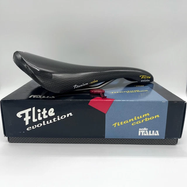 Flitte Evolution NOS SELLE ITALIA FLITE EVOLUTION Vintage Carbon Fiber Titanium Rail ...