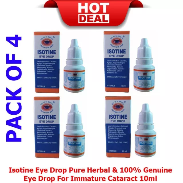 Eye Drops, N-Acetyl-Carnosine Eye Drops - 10 ml (Pack of 4) Free Shipping