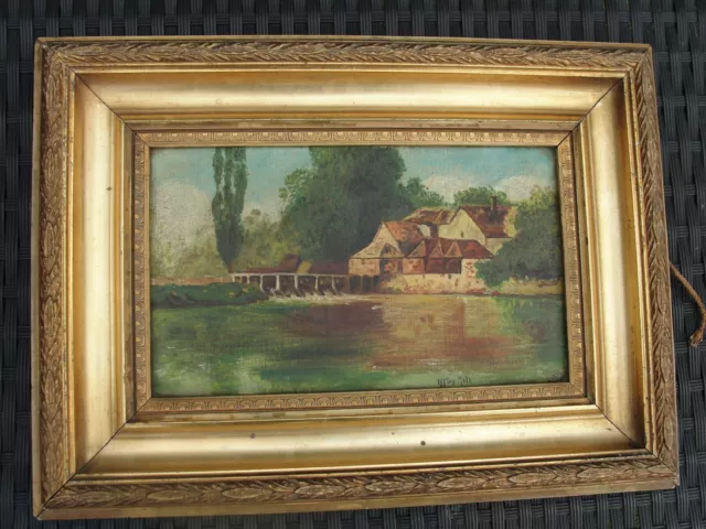 Late 1800'S/Early 1900'S Painting Of The Iffley Mill Oxford By A.h. Heskett