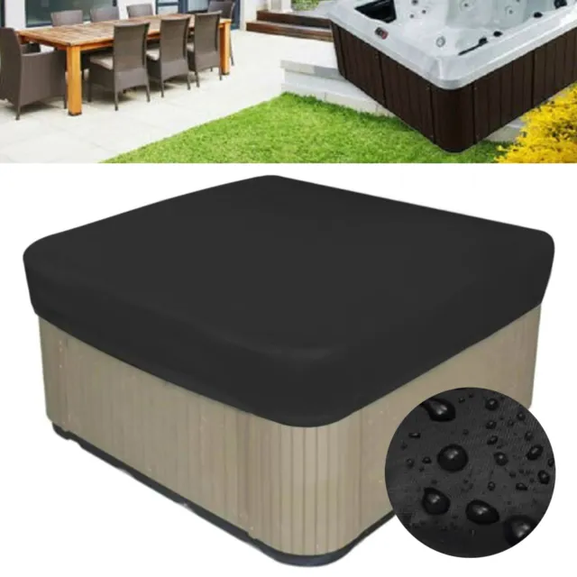 Outdoor Pool Spa Hot Tub Protector Cover UVResistant Dust-Proof Waterproof Black