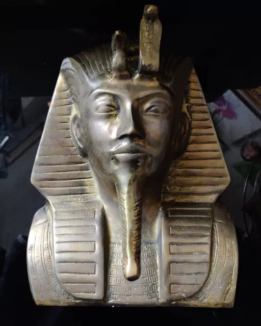Agypten Büste Kopf Tutanchamun Messing massiv groß König