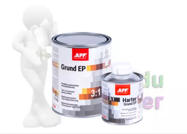 Kit Appret epoxy primaire 1kg + durcisseur 0,2kg, carrosserie, peinture