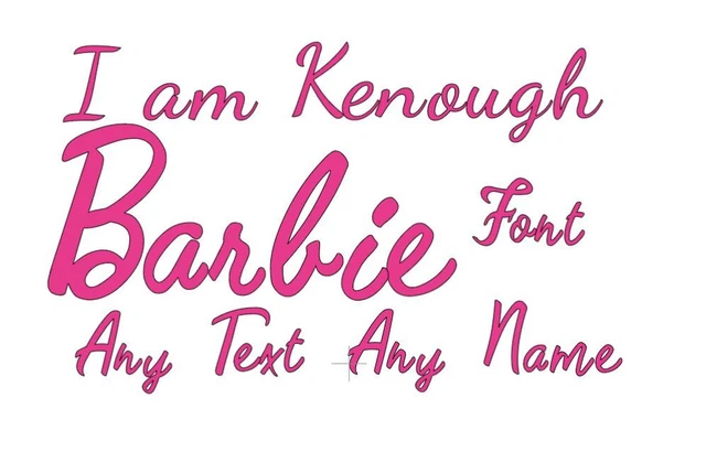 BARBIE FONT PERMANENT vinyl name sticker, Barbie style text Barbie gift ...