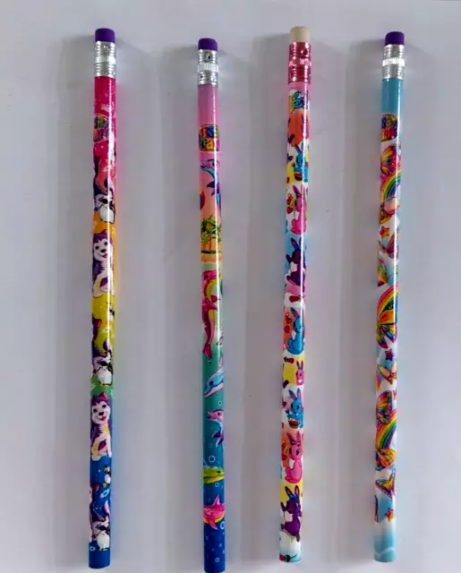 Vintage 1980's Lisa Frank Pencils  unsharpened Lot of 4 animals , all different