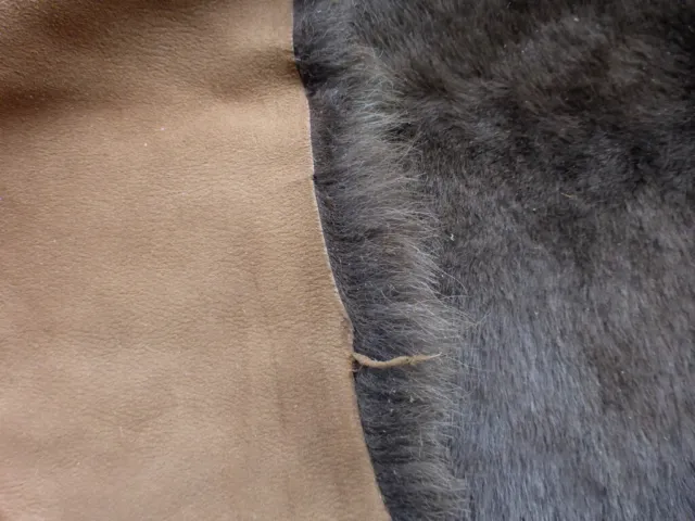 Piel de oveja piel de oveja piel de oveja negro café Karakul súper sedoso con espalda de gamuza