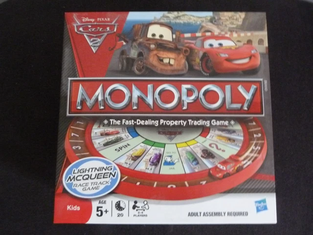 DISNEY PIXAR CARS 2 Monopoly Kids Board Game By Hasbro 15 00 PicClick UK