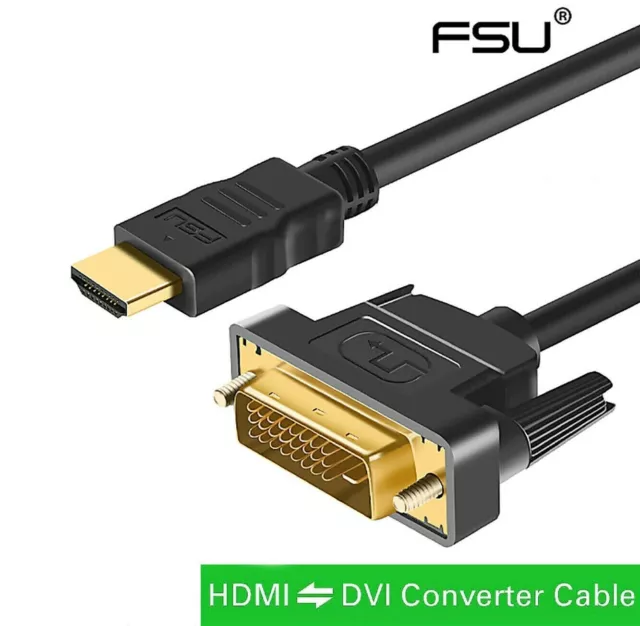 Câble adaptateur DVI vers HDMI câble DVI-D 24+1 PIN plaqué or 1/2M