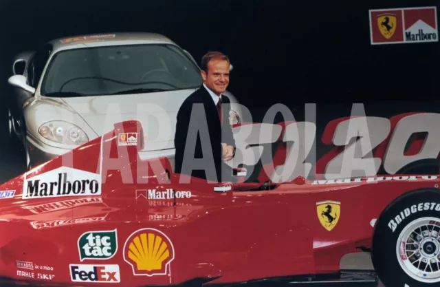 Altes Pressefoto Rallyes Ferrari F1 2000 Rubens Barrichello Druck 22x15 CM