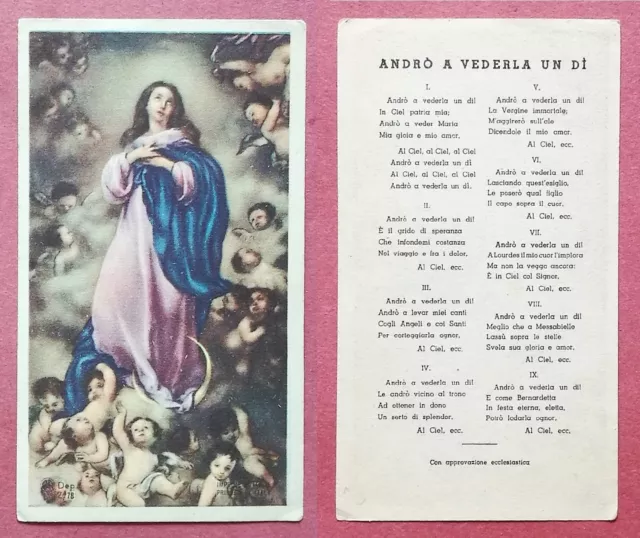 Santino Holy Card: Maria Madonna Immacolata - Ed. AR Dep. Z/78