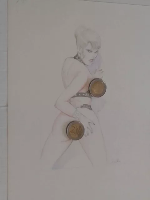 LEONE FROLLO-f17 nudo artistico-TAVOLA illustrazione originale firmata la dom...