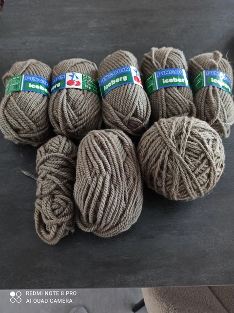 Lot De 19 Pelotes De Laine Pingouin Vacances - Couleur Grise - Mélange Acrylique/laine - Occasion (neuves En Stock)