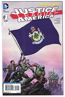 Justice League of America Comic 1 Variant Maine Flag Cover 2013 Johns Finch DC