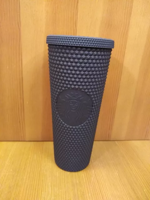 Starbucks BLACK MATTE Studded Cold Cup Tumbler Venti 24oz Spike NO STRAW - LNUC