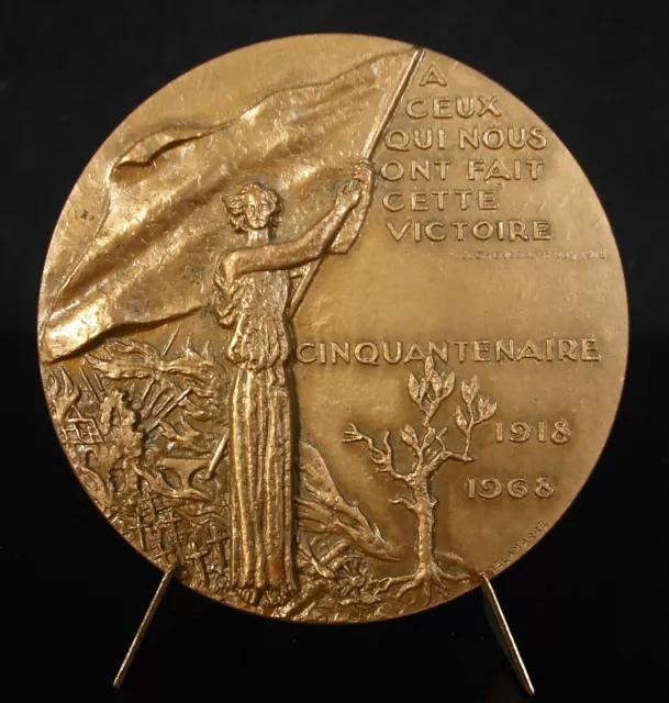 Médaille 1968 Victoire 11 novembre 1918 cinquantenaire Guerre 14-18 WWI medal