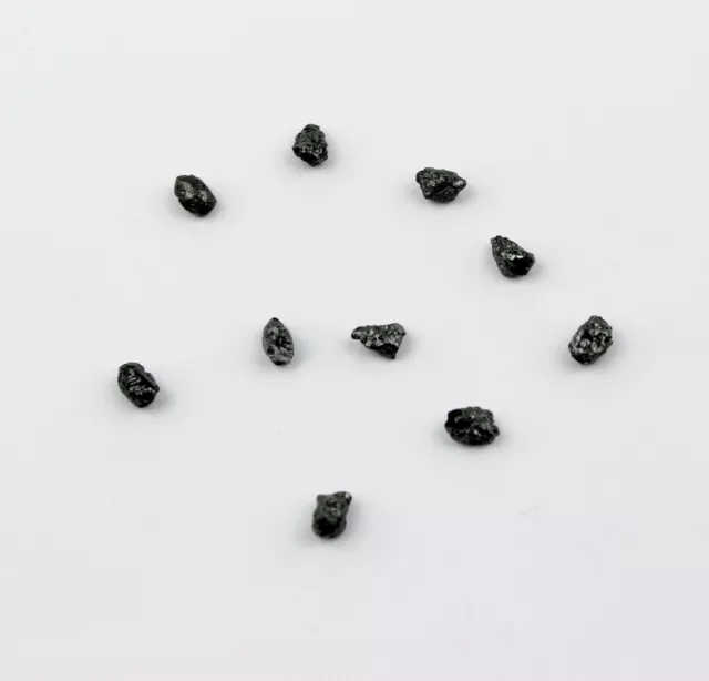 1 x diamante en bruto negro perforado natural diamante en bruto 1 mm agujero aprox. 0,5 quilates / 6-5 mm