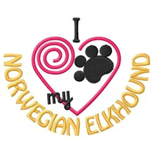 I Heart My Norwegian Elkhound Ladies T-Shirt 1324-2 Size S - XXL
