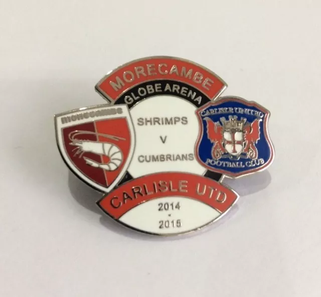 CARLISLE UNITED UTD Football Club FC Badge ENAMEL PIN RARE v MORECAMBE 2014-15 1
