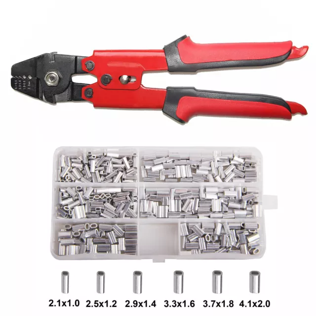 Fishing Crimping Tool Crimp Pliers Wire Leader Swager with Crimping Sleeves Kit