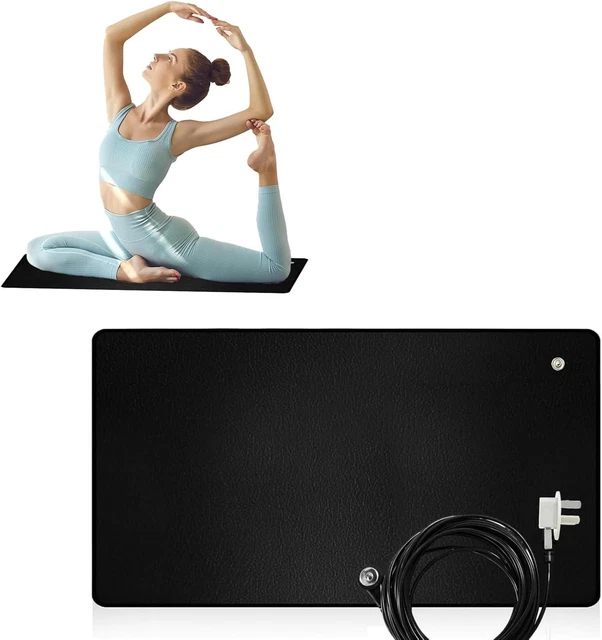 Erdungsmatte 25x68 Cm – Leitfähiges Leder, Mit EU-Kabel, Rutschfest, Für Tisch, Sofa & Yoga