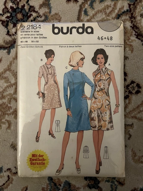 Patron De Couture Burda Vintage N°8219 - Contient 3 Modèles (robe, Tee-shirt) Tailles 38 à 52, Neuf Non Découpé