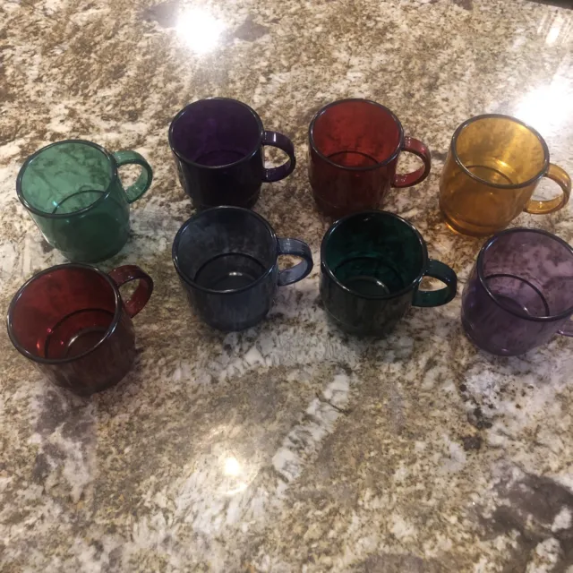 Tupperware Acrylic Coffee Mugs Cups 2224 10 Oz Set of 4 Jewel