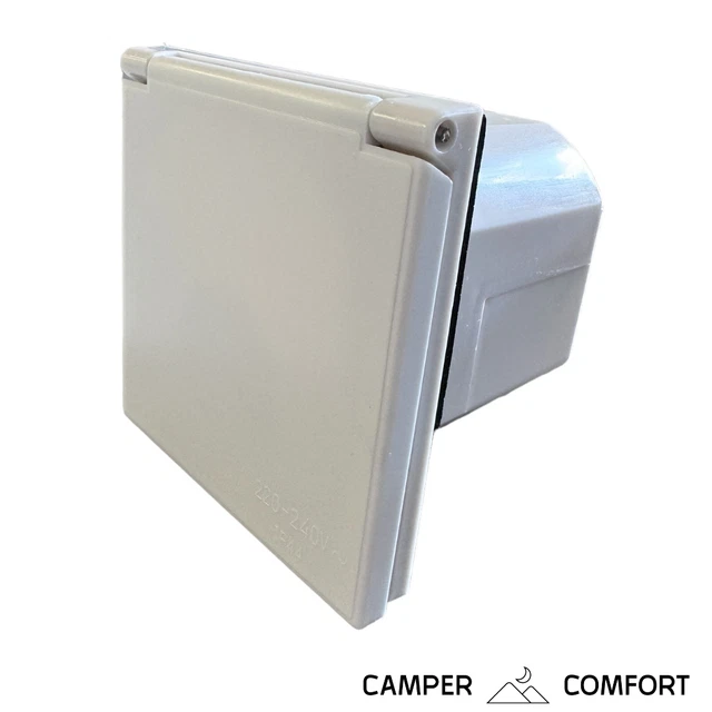 CAMPERVAN ELECTRIC MAINS Hook-up Inlet 240v 230v, White Motorhome ...
