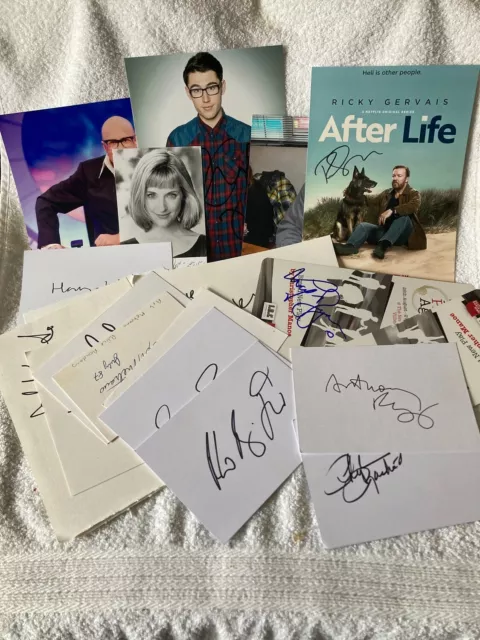 Job Lot 20 Photos, Letters, Pages Etc Autograph Collection Signed Autographed B