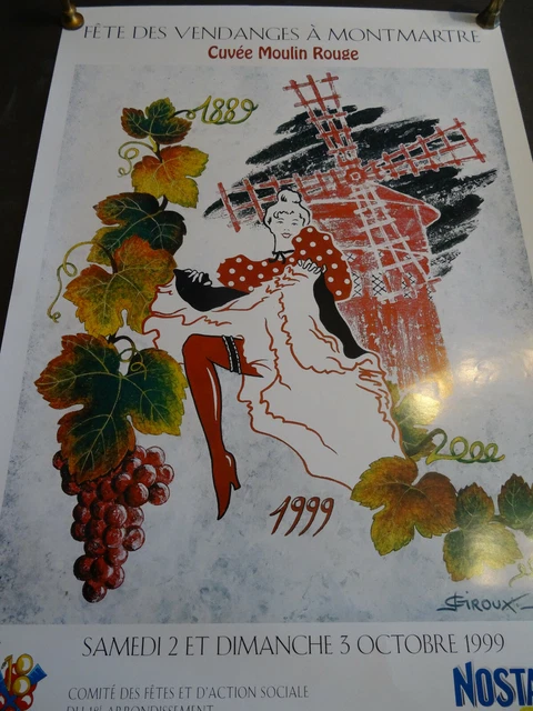 Veritable Affiche   Vendanges A Montmartre Cuvee 1999 41 X 59 Cm