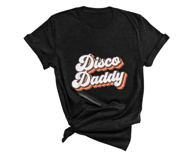 Mens Retro Vintage Disco Daddy 70s Party Costume Dad Fathers T-Shirt