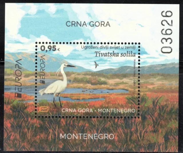 2021 Montenegro Europa CEPT s/s MNH Endangered Wildlife