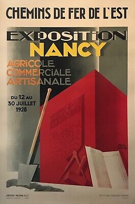 1928 Original Paul Colin French Art Deco Poster, Exposition De Nancy, Small
