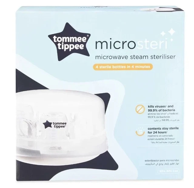Esterilizador de vapor para microondas TOMMEE TIPPEE para 4 biberones microsteriles estériles