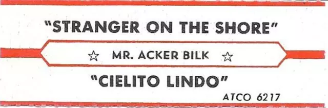 Jukebox Title Strip - Mr. Acker Bilk: "Stranger On The Shore" / "Cielito Lindo"