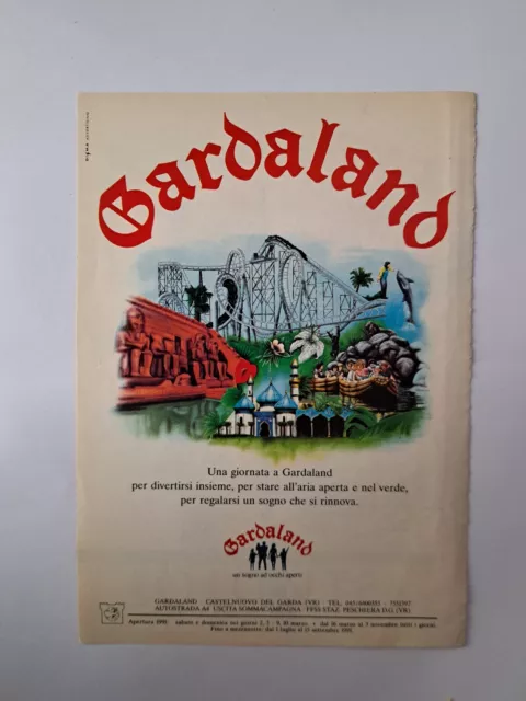 Seltene Werbung GARDALAND Freizeitpark Italien 1990