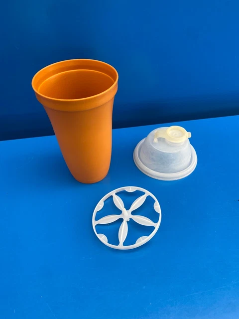 Shaker Tupperware Vintage Orange 80's - 20cm - Pour Vinaigrette, Crème, Cocktails