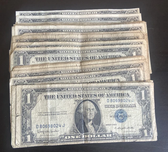 1935/1957 - $1 Silver Certificate Blue Seal US Paper Money Collection- Lot of 27