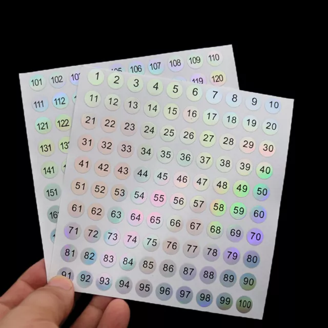 1-1000 Round Waterproof Nail Number Sticker Digital Label Self Adhesive Numbers