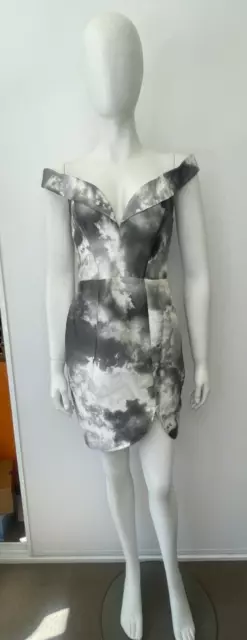 ZIMMERMANN SILK MINI DRESS SIZE 1 or AU 10 or US 6 | GREY PRINT