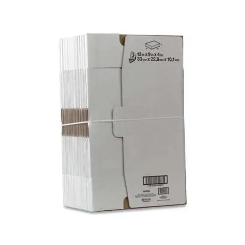 Duck Self-Locking Mailing Box, 13 in. x 9 in. x 4 in., White, 25-Count