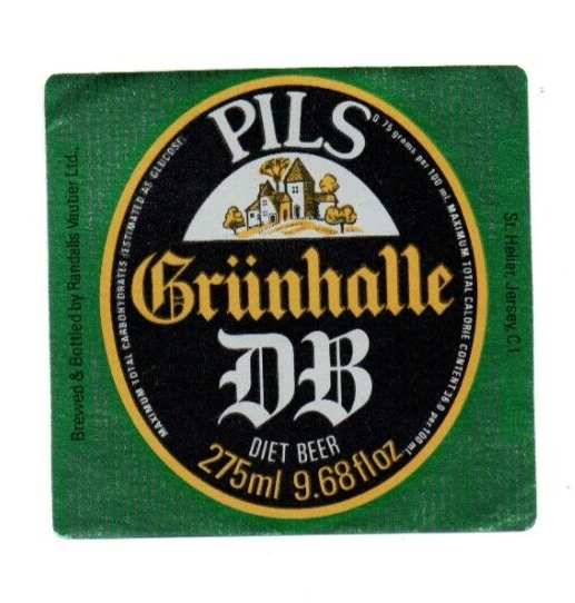 Trikot - Bieretikette - Randalls Vautier Ltd, St. Helier - Grunhalle DB Pils