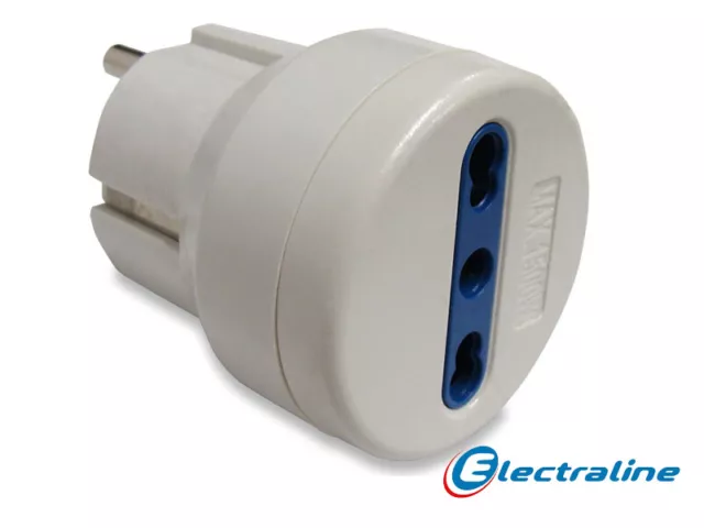 Adattatore Spina Schuko-Bipasso 10/16A