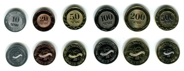 ARMENIA COMPLETE COMMEMORATIVE COIN SET 10+20+50+100+200+500 Dram 2023 UNC LOT6*